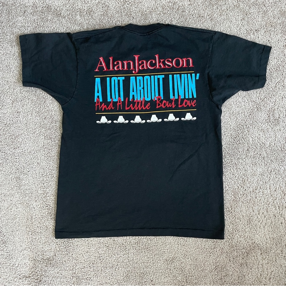 Vintage 1993 Alan Jackson A Lot About Livin’ Country Tour T Shirt Large - Picture 2 of 9